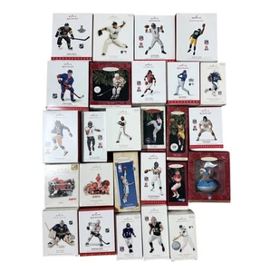 Hallmark SPORTS Ornaments Baseball Football Basketball Hockey Lot Of 26 NEW - Picture 1 of 8
