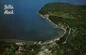 Wisconsin WI Luftaufnahme von Gills Rock Door County Postkarte - Bild 1 von 2