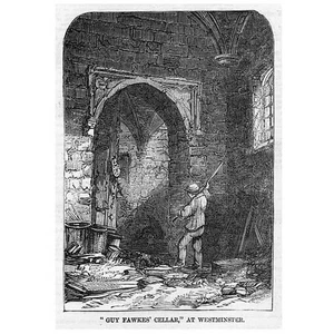LONDON Guy Fawkes Cellar at Westminster - Antique Print 1857 - Bild 1 von 1