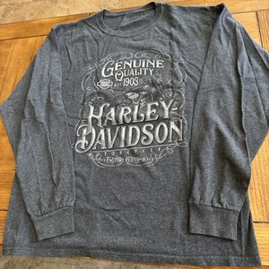 Harley-Davidson Long Sleeve Sz Large T-shirt Quaid HD Pre-Owned - Imagen 1 de 4
