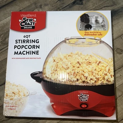West Bend 82310R Stir Crazy Deluxe Popcorn Popper - Red  BRAND NEW SEALED - Image 1 of 4