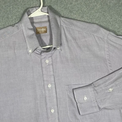 Camisa de vestir grande de algodón púrpura manga larga Gitman Bros para hombre 16,5/33 EE. UU. Foto 1 de 4