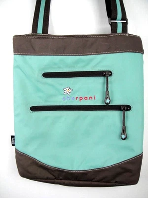 Bolsa tiracolo Sherpani Anya, azul água e marrom náilon - Imagem 1 de 4