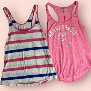 ABERCROMBIE FITCH RACERBACK DAMEN TANK MARINEBLAU PINK ELCH STRAND KÜSTE Y2K Small - Bild 1 von 4