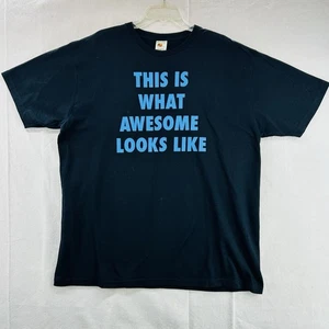 This Is What Awesome Looks Like Black T-Shirt 2X Short Sleeve 100% Cotton - Picture 1 of 8