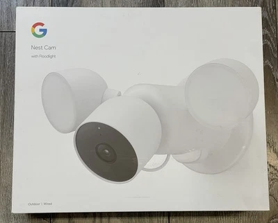 Google Nest Cam W/Floodlight (GPLE9 & G3AL9) Outdoor Security Camera Snow (NEW) - Image 1 of 4