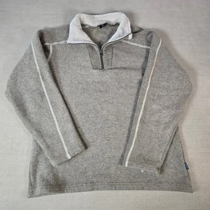 Suéter Pullover Kuhl Cuarto Cremallera Gris Polar Forrado Cuello Para Hombre Grande - Imagen 1 de 9