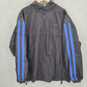 Vintage Fubu Jacket Mens XL Blue Windbreaker Quarter Zip Pullover Hooded 90s - Picture 1 of 6