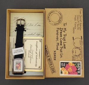 Vintage Limited Edition USPS Women's Novelty Watch Stamp Love in Box - Picture 1 of 3