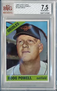 1966 Topps O-Pee-Chee BOOG POWELL Blank Back Error Baltimore Orioles OPC BVG 7.5 - Picture 1 of 2