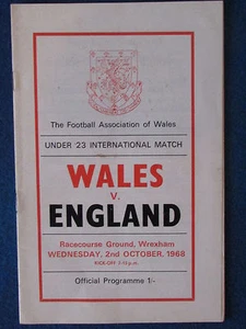 Wales v England - Under 23's International 2/10/68 - Played at Wrexham - Picture 1 of 2