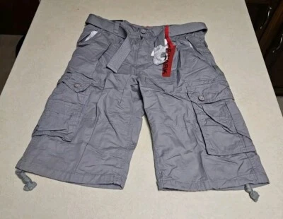 Pantalones Cortos Para Hombre PJ MARK Gris Caqui Con Cinturón Talla 34 Nuevos 13" Entrepierna Nuevos con Etiquetas Y2K Foto 1 de 4