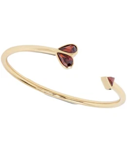 $68 Kate Spade Rock Solid Stone Heart Flex Two Tone 2.2 inches Bracelet P4 - Picture 1 of 3