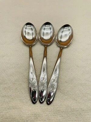 Carl Mertens CMR6 Ronosil ~ 3 Dinner Spoons Flatware 18/12 Stainless GERMANY - Image 1 of 4