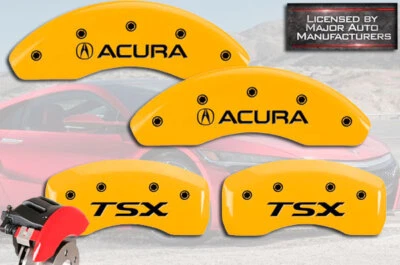 Cubiertas de pinza de disco de freno MGP 2004-2008 base delantera + trasera amarilla 4 piezas Foto 1 de 4