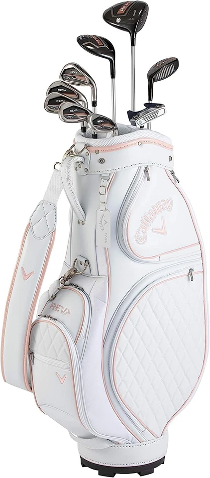 Callaway Reva 9 Piece Club set Caddy Bag ‎‎Rosegold Ladies Original Carbon (L)