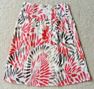 Hanna & Gracie Crinkly Red, Brown & White Lined 100% Cotton Skirt size 4 - Picture 1 of 3