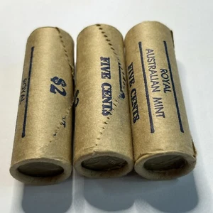 3x 1980 Royal Australian Mint 5 c Five Cent Coin Roll - Elizabeth II 3 Rolls - Picture 1 of 2