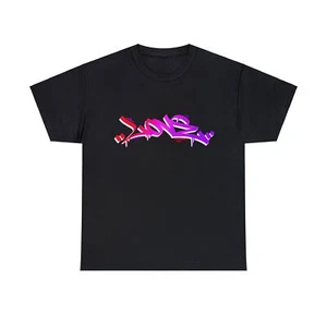 Love graffiti t shirt Adult size Unisex Heavy Cotton black - Picture 1 of 8