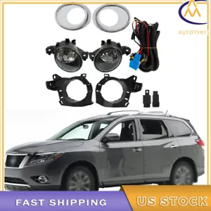 Pair of Fog Lights Assembly For 2013-2016 Nissan Pathfinder w/Wiring+Switch Kits - Picture 1 of 13