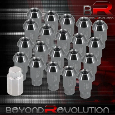 Universal 12MMx1.25 Heavy Duty Aluminum Gray 20PCS Wheels Lug Nuts Set + Adapter - Image 1 of 3