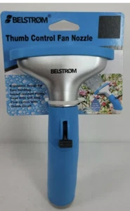 Belstrom Fan Spray Nozzle With Thumb Control Ergonomic Design, Rain, Blue - Picture 1 of 2