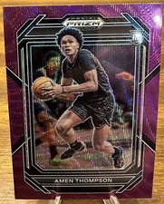 2023-24 Prizm Draft Picks Amen Thompson Purple Wave Rookie Parallel #4 Mint