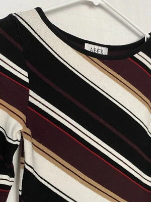 Suéter A. BYER Diagonal Rayas Manga 3/4 Ajuste Talla M Multicolor Foto 1 de 3