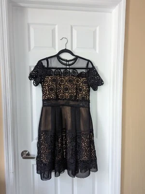 AQUA Midi Lace Dress with Light Nude Underdress/US Size M - Image 1 of 4