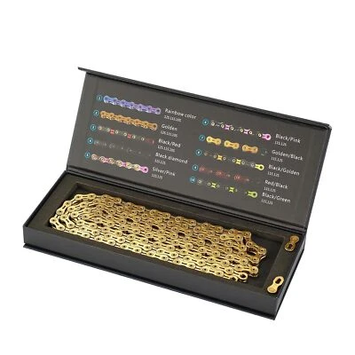 Cadena de bicicleta de 11 velocidades X11 SL cadena de bicicleta cadena de bicicleta ultraligera 116 eslabones SL dorada Foto 1 de 4