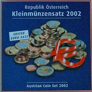 Original KMS Österreich 2002 1 Cent - 2 Euro - Bild 1 von 3