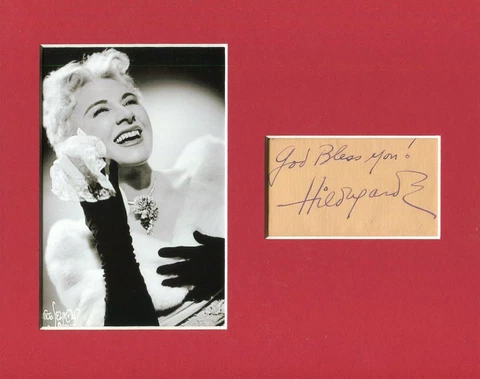 Hildegarde Cabaret Singer Darling Je Vous Aime Beaucoup Signed Photo Display Cover