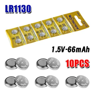 10Pcs 1.5V AG10 LR1130 389 390 189 L1131 LR54 D389 Alkaline Button Cell Battery - Picture 1 of 5