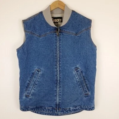 Жилет джинсовый Rocky Sherpa с подкладкой на молнии из темного камня - Изображение 1 из 4