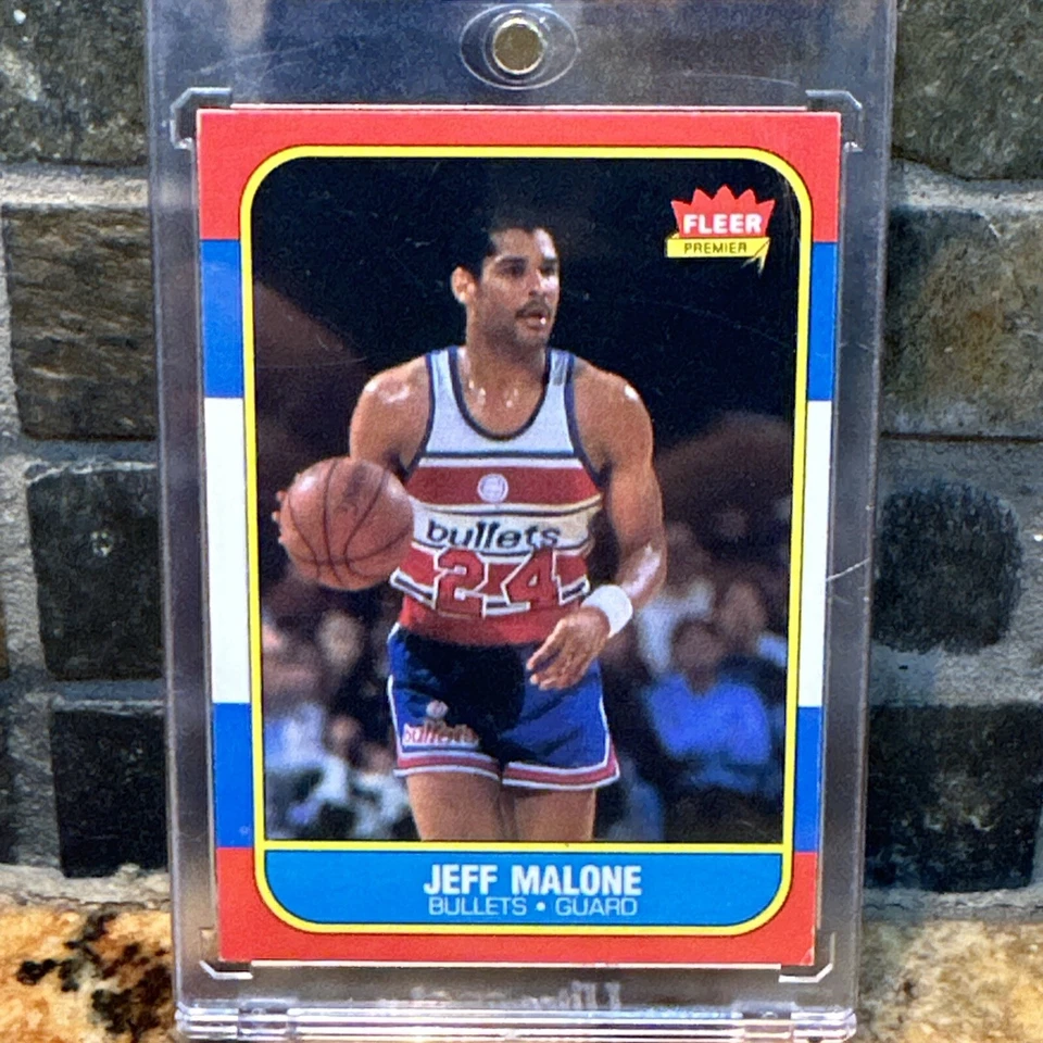 Tarjeta de novato Fleer #67 1986 Jeff Malone Washington Bullets rara perfecta Foto 1 de 4