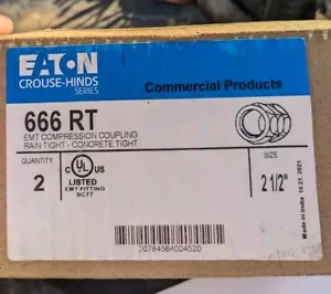 Eaton Crouse-Hinds series raintight compression coupling, EMT, Steel, 2-1/2" - Picture 1 of 2