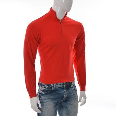 Pull court homme Spyder quart zippé XS rouge uni manches longues - Photo 1/4