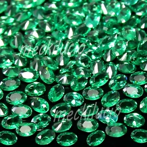 Natural MUZO Green Emerald Calibrated 4.5x3.5 MM Oval Shape Gemstone 10 Pcs Lot - Picture 1 of 7