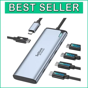High-Speed USB C Hub - Dual 4K Video Outputs & Dual Data Transfer Ports - Picture 1 of 9