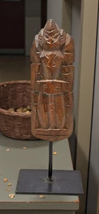 Antique Wooden Goddess Gangaur Figurine Original Old Hand Carved - Picture 1 of 6