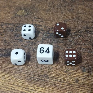 Juego de dados de backgammon de repuesto, marrón y blanco - Imagen 1 de 2