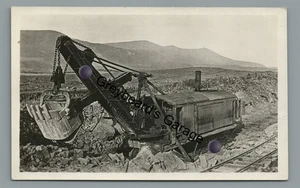 RPPC Steam Shovel Dalles Celilo Canal COLUMBIA RIVER OR Real Photo Postcard - Picture 1 of 2