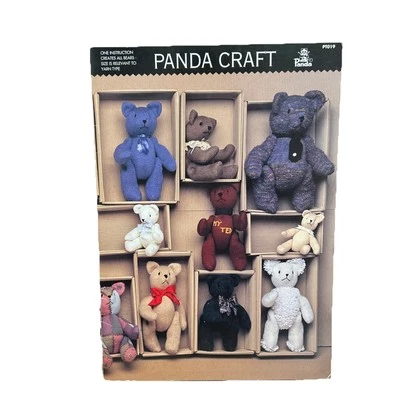 PANDA CRAFT KNITTING PATTERN PT019 ~ ONE INSTRUCTION CREATES ALL 22 BEARS - Image 1 of 3