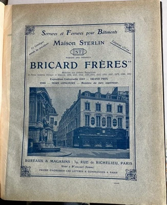 Catalogue illustré de la serrurerie Bricard, vers 1910 - Photo 1/4