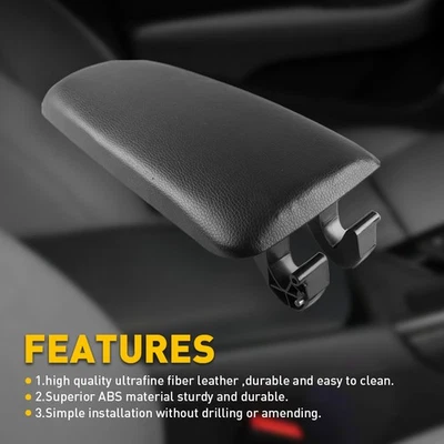 For Audi A4 B6 B7 2002-2007 Leather Armrest Center Box Console Lid Cover Black Foto 1 de 4