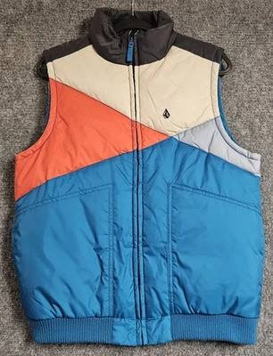 Volcom Puffer Vest Mens Small Multicolor Colorblock Outdoor Insulated - Image 1 of 4