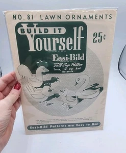 Vintage 1951 Easi-Bild Build It Yourself Lawn Ornaments Rooster & Ducks Sealed  - Picture 1 of 3