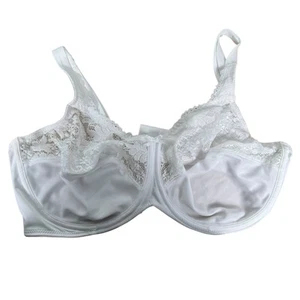 Lilyette Women's Size 42DD White Unlined Floral Lace Minimizer Underwire Bra 197 - Picture 1 of 7
