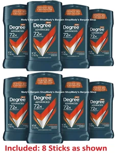 8 Stick Degree Advance Antiperspirant Deodorant Adventure 72-H Sweat/Odor Protec - Picture 1 of 17