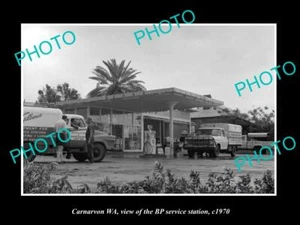 OLD POSTCARD SIZE PHOTO OF CARNARVON WA THE BP OIL SERVICE STATION c1970 - Bild 1 von 1